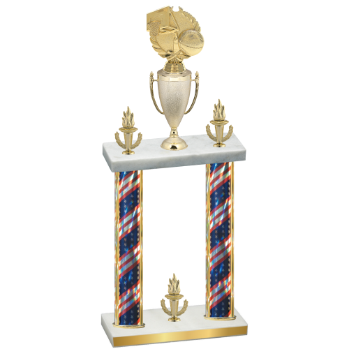 Double Flag USA Victory Basketball Trophy