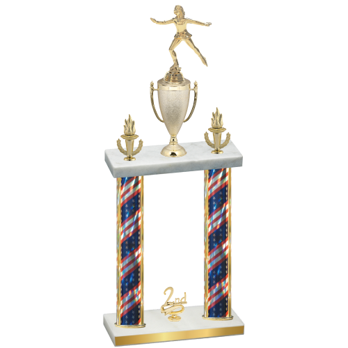 Double Flag USA Second Place Skater Trophy