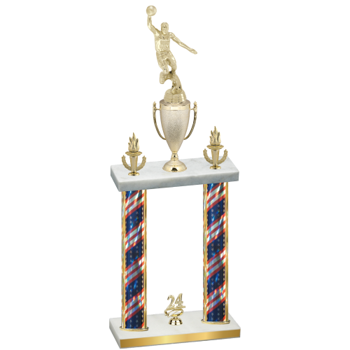 Double Flag USA Year Basketball Trophy