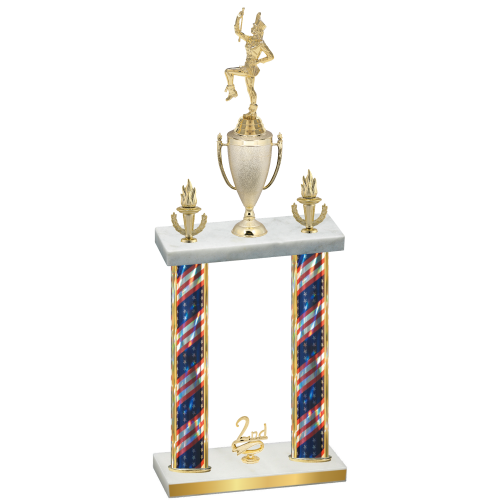 Double Flag USA Second Place Majorette Trophy