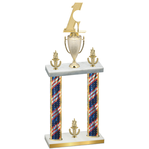 Double Flag USA Victory Golf Trophy
