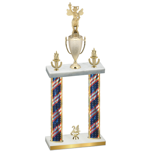 Double Flag USA Year Academics Trophy