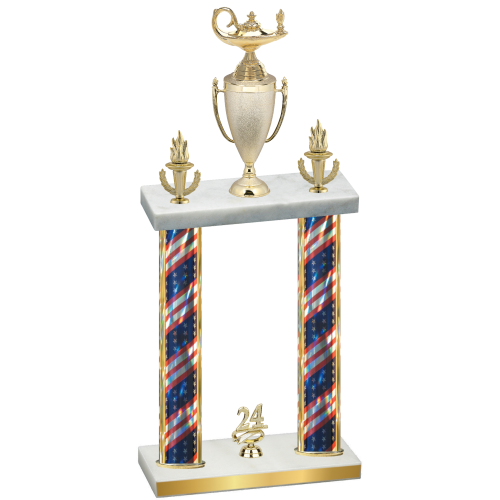 Double Flag USA Year Academics Trophy