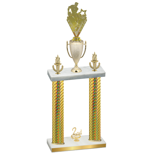 Double Gold Carbon Fiber Second Place Rugby Trophy