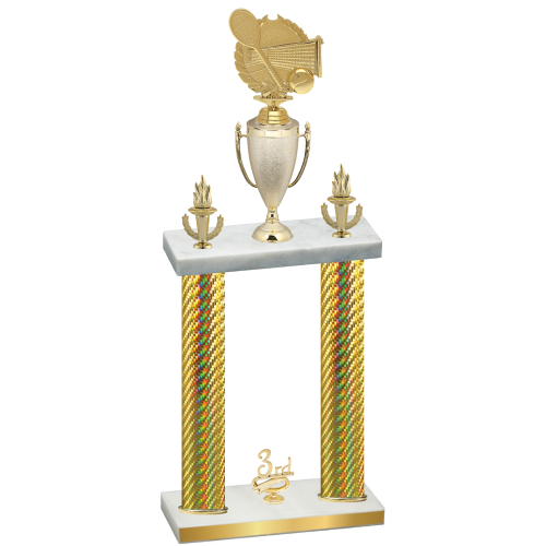 Double Gold Carbon Fiber Third Place Tennis Trophy