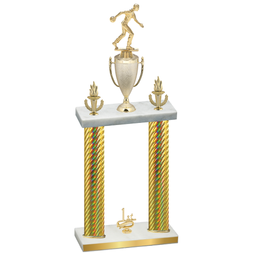 Double Gold Carbon Fiber First Place Bowling Trophy