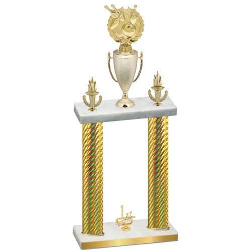 Double Gold Carbon Fiber First Place Bowling Trophy