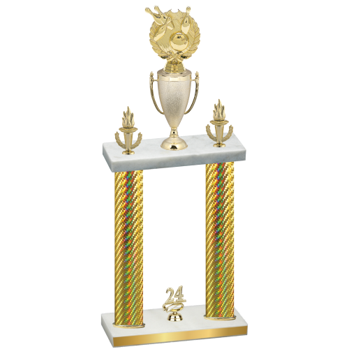 Double Gold Carbon Fiber Year Bowling Trophy