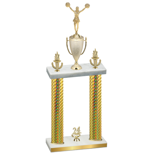 Double Gold Carbon Fiber Year Cheerleading Trophy