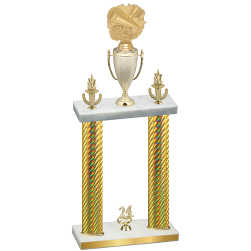 Double Gold Carbon Fiber Year Cheerleading Trophy