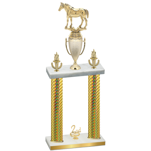 Double Gold Carbon Fiber Second Place Horses Trophy