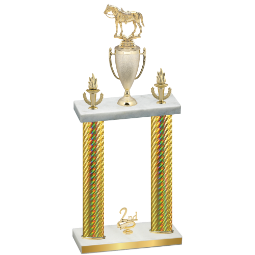 Double Gold Carbon Fiber Second Place Horses Trophy