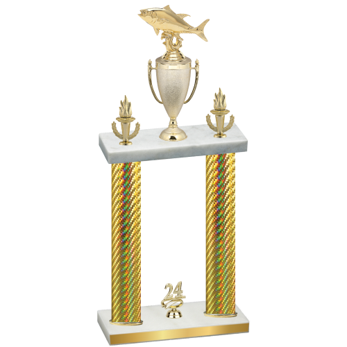 Double Gold Carbon Fiber Year Fishing Trophy