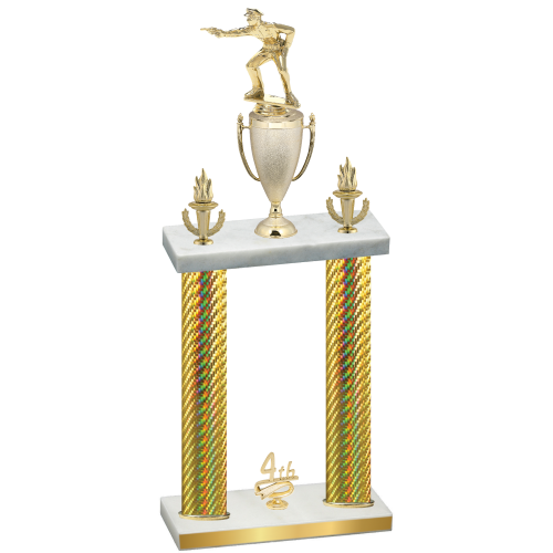 Double Gold Carbon Fiber Fourth Place Shooter Trophy