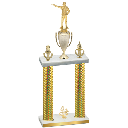 Double Gold Carbon Fiber Fourth Place Shooter Trophy