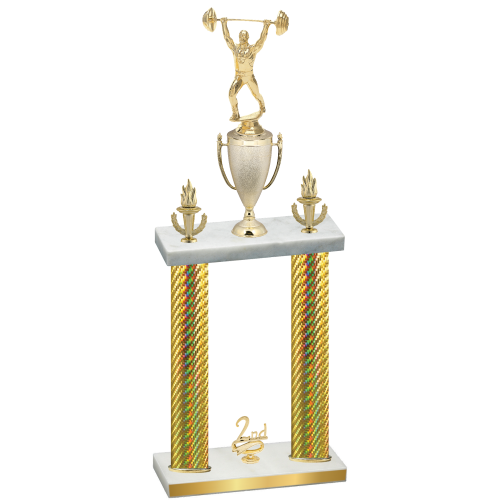 Double Gold Carbon Fiber Second Place Weights Trophy
