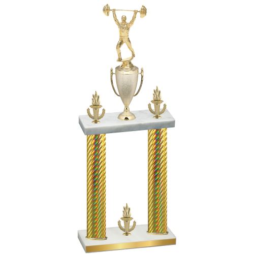 Double Gold Carbon Fiber Victory Weights Trophy