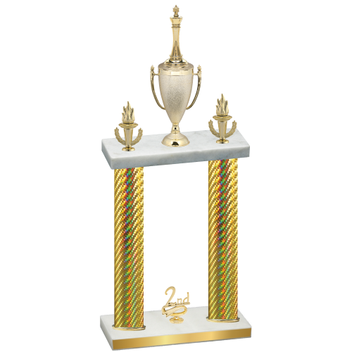 Double Gold Carbon Fiber Second Place Chess Trophy