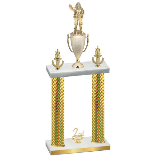 Double Gold Carbon Fiber Second Place Holiday Trophy