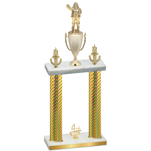 Double Gold Carbon Fiber Fourth Place Holiday Trophy