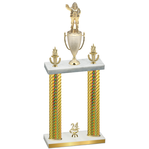 Double Gold Carbon Fiber Year Holiday Trophy