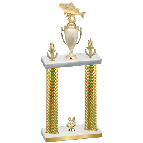 Double Gold Carbon Fiber Year Fishing Trophy
