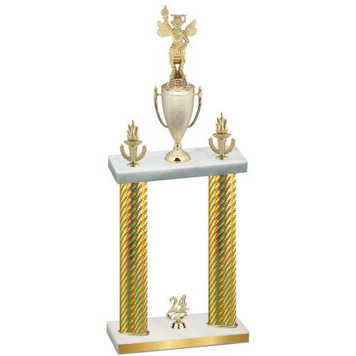Double Gold Carbon Fiber Year Academics Trophy