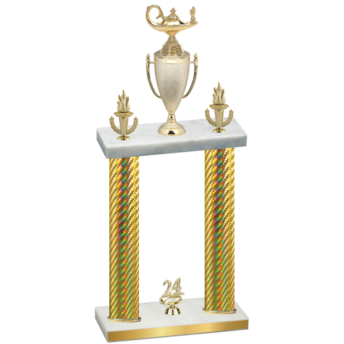 Double Gold Carbon Fiber Year Academics Trophy