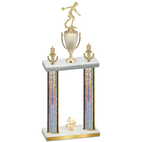 Double Silver Glacier Fourth Place Bowling Trophy