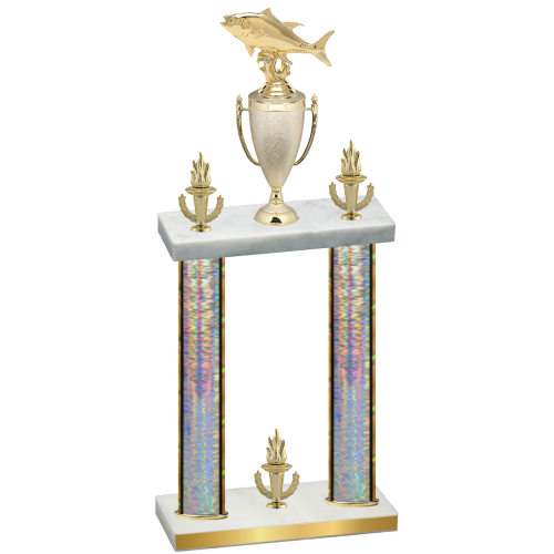 Double Silver Glacier Victory Fishing Trophy