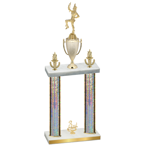 Double Silver Glacier Third Place Majorette Trophy