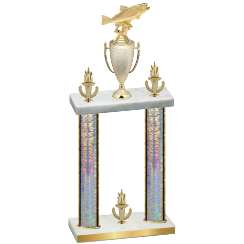 Double Silver Glacier Victory Fishing Trophy