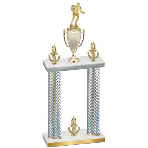 Double Silver Carbon Fiber Victory Rugby Trophy