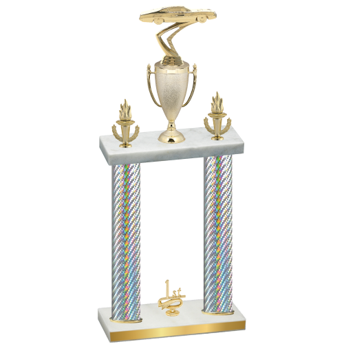 Double Silver Carbon Fiber First Place Cars Trophy