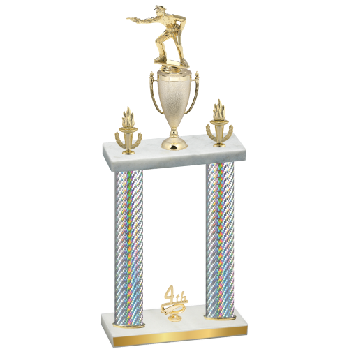 Double Silver Carbon Fiber Fourth Place Shooter Trophy