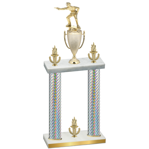 Double Silver Carbon Fiber Victory Shooter Trophy