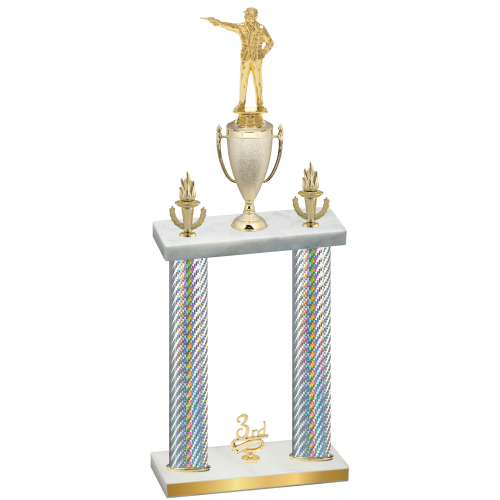 Double Silver Carbon Fiber Third Place Shooter Trophy