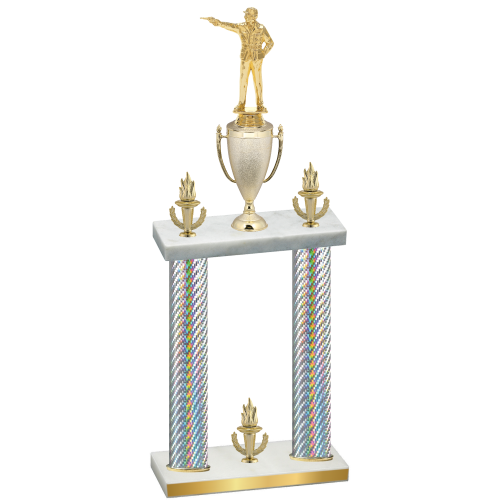 Double Silver Carbon Fiber Victory Shooter Trophy