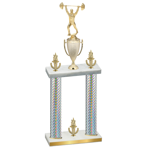 Double Silver Carbon Fiber Victory Weights Trophy