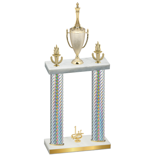 Double Silver Carbon Fiber First Place Chess Trophy