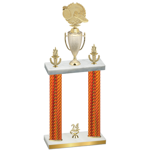 Double Orange Carbon Fiber Year Running Trophy