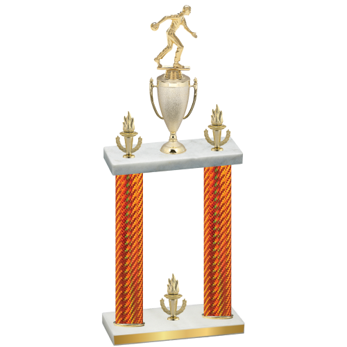 Double Orange Carbon Fiber Victory Bowling Trophy