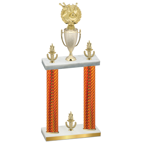 Double Orange Carbon Fiber Victory Bowling Trophy