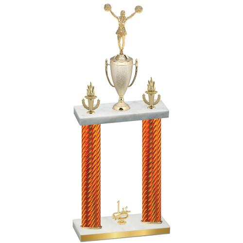 Double Orange Carbon Fiber First Place Cheerleading Trophy