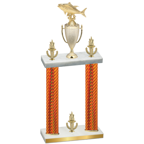Double Orange Carbon Fiber Victory Fishing Trophy