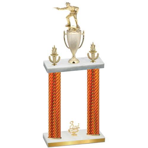 Double Orange Carbon Fiber Third Place Shooter Trophy