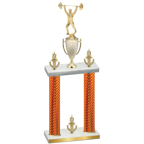Double Orange Carbon Fiber Victory Weights Trophy