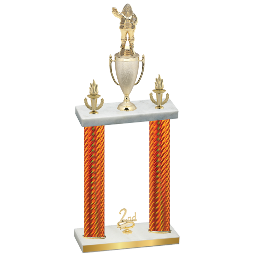 Double Orange Carbon Fiber Second Place Holiday Trophy