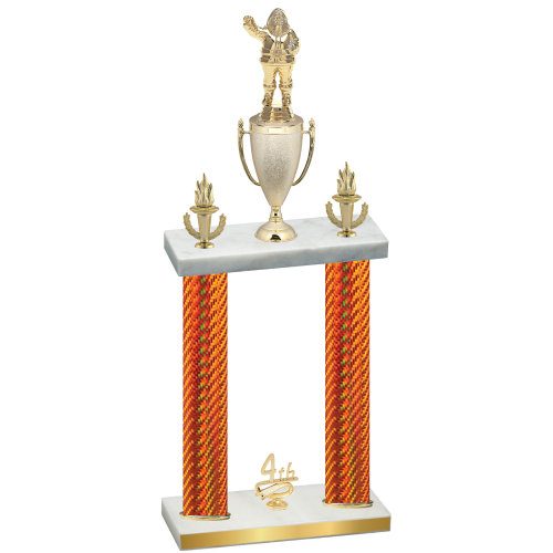 Double Orange Carbon Fiber Fourth Place Holiday Trophy