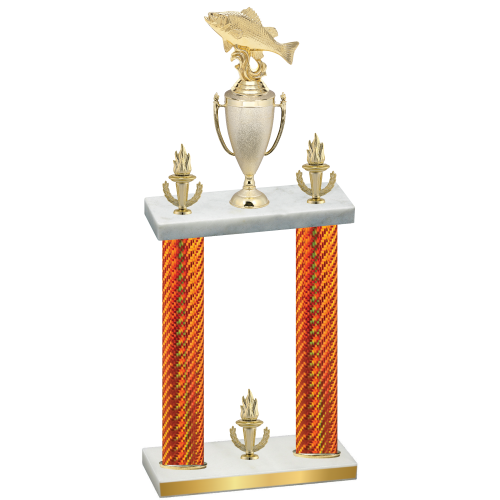 Double Orange Carbon Fiber Victory Fishing Trophy